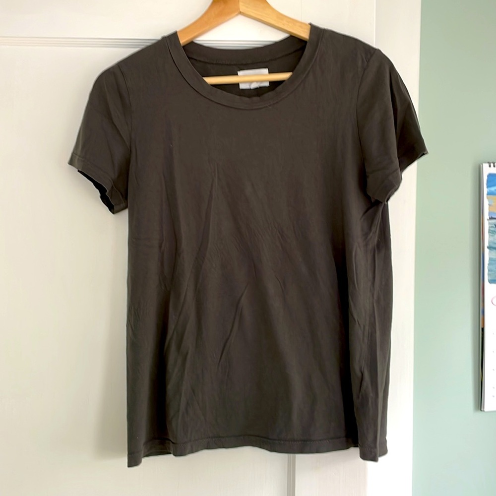 MATE THE LABEL Charcoal Gray Organic Cotton Tee, Size XS